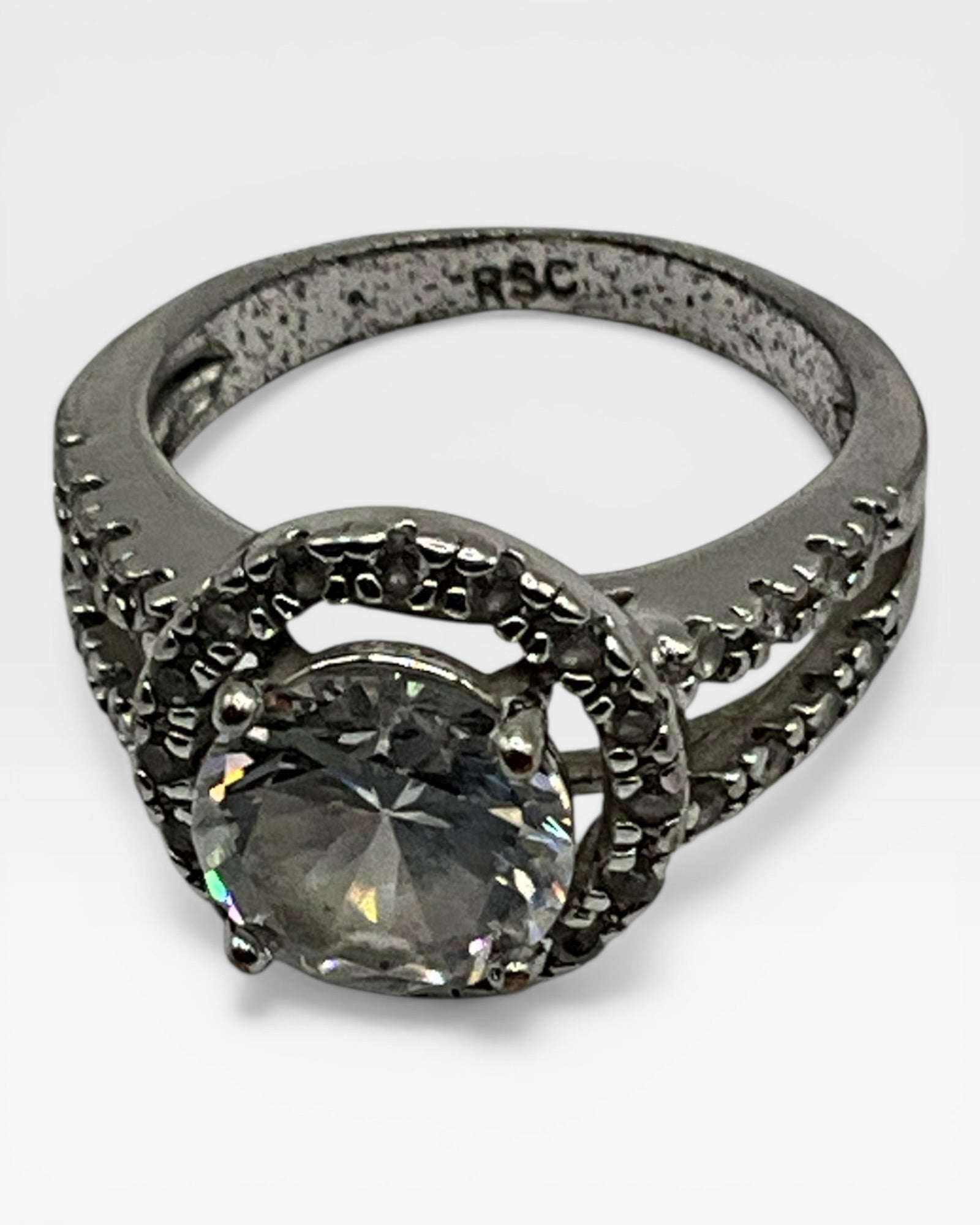 R.S. Covenant Silver Halo Ring - Estate Sale (Great Condition)