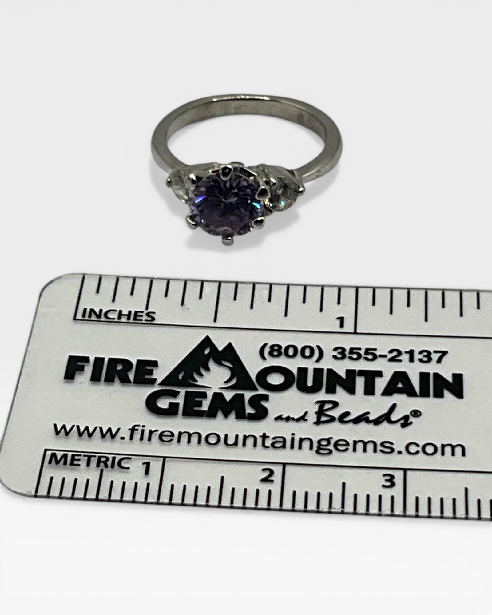 Amethyst Cubic Zirconia Ring - Estate Sale (Great Condition)