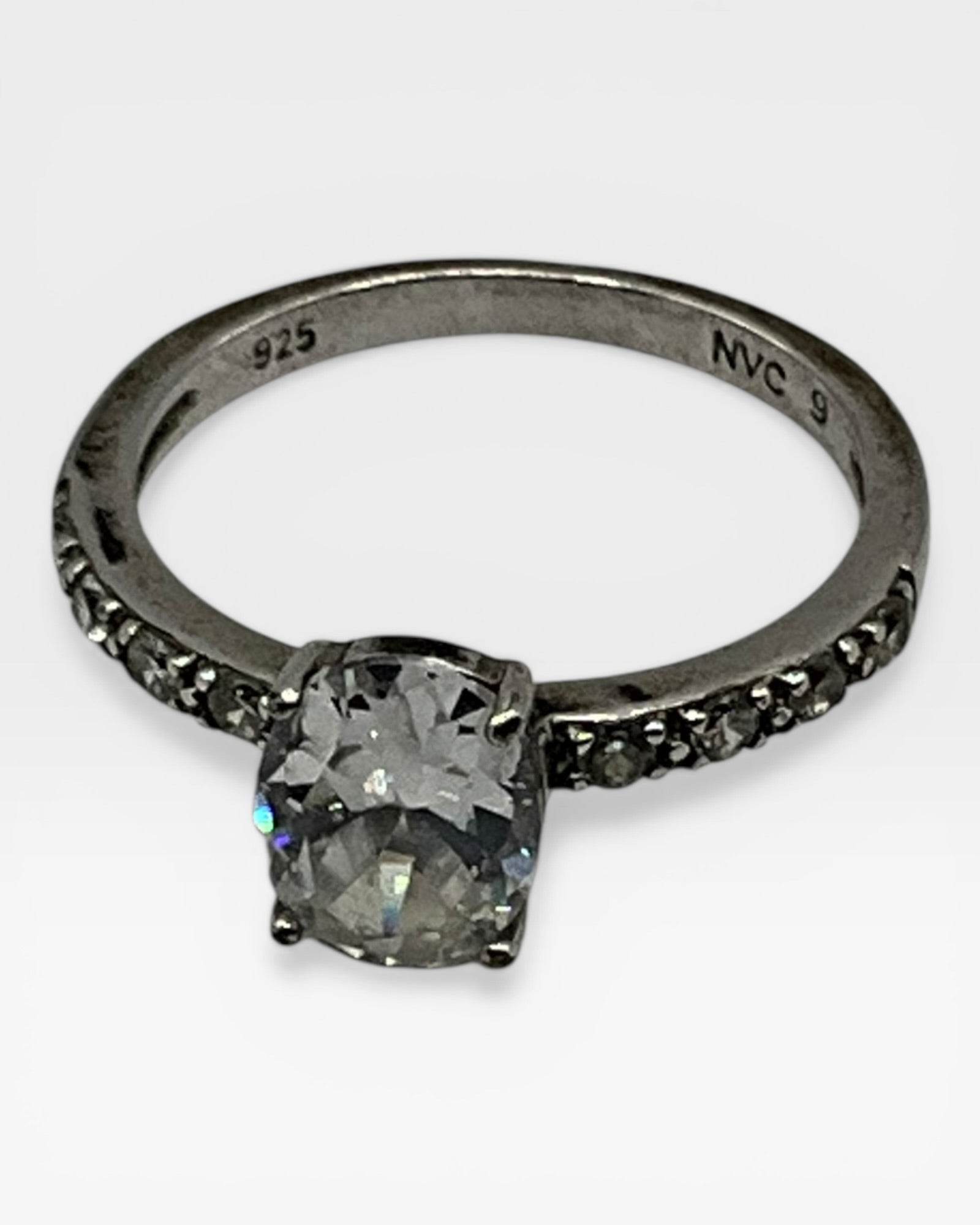 Cubic Zirconia Pave Band Ring - Estate Sale (Great Condition)