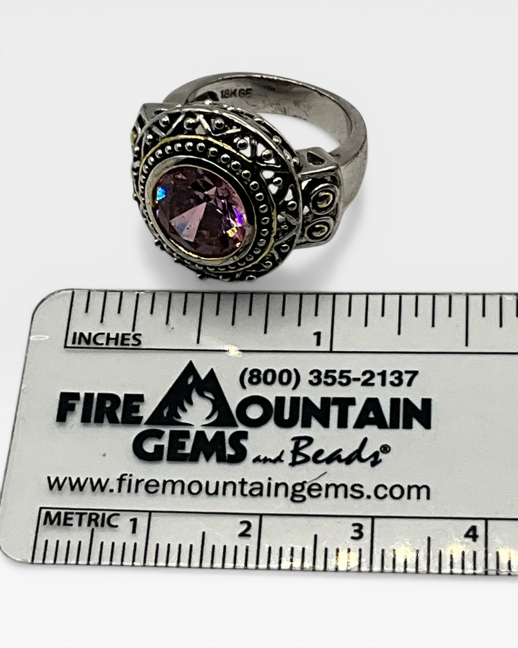 Pink Sapphire Cubic Zirconia Ring - Estate Sale (Great Condition)