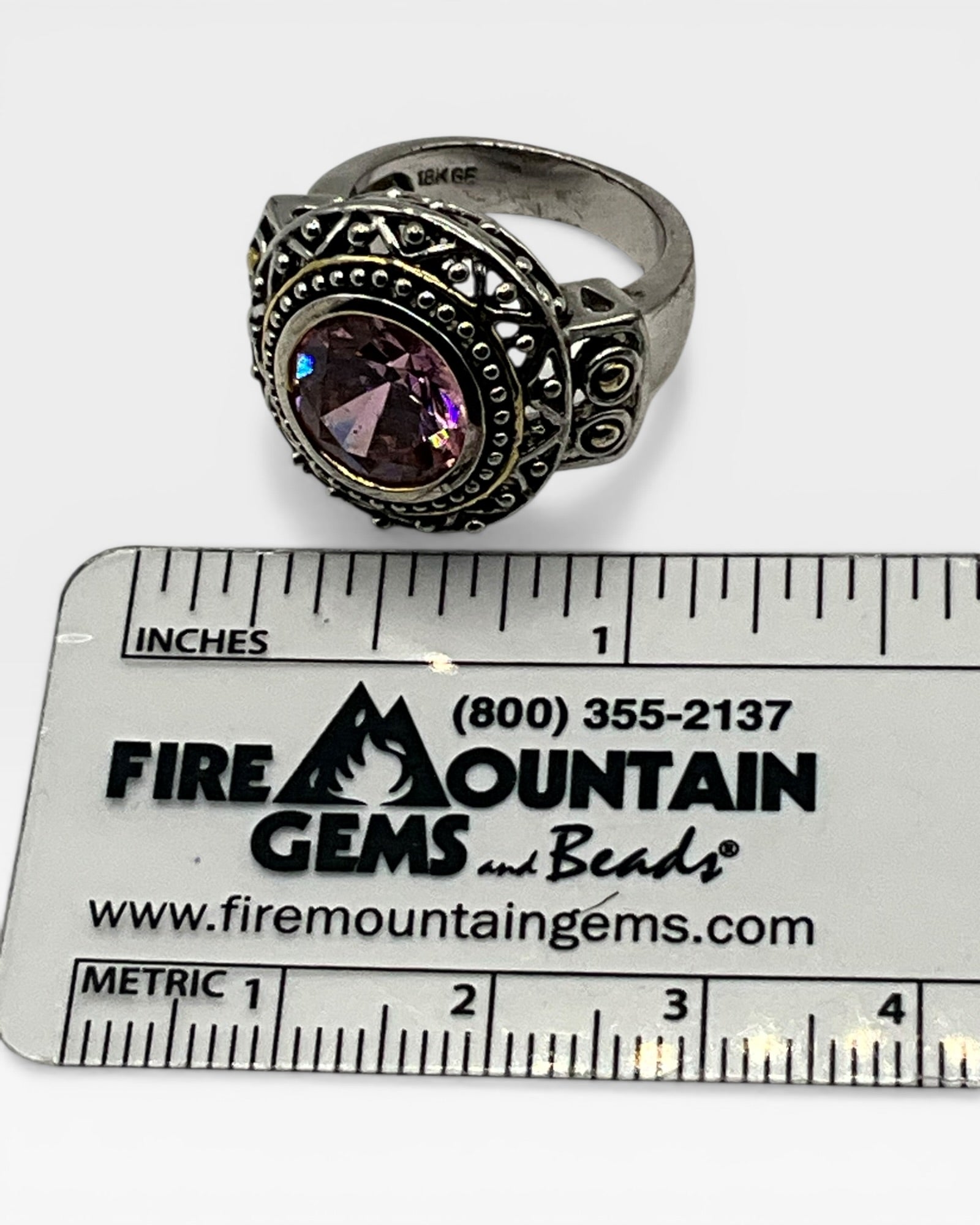 Pink Sapphire Cubic Zirconia Ring - Estate Sale (Great Condition)