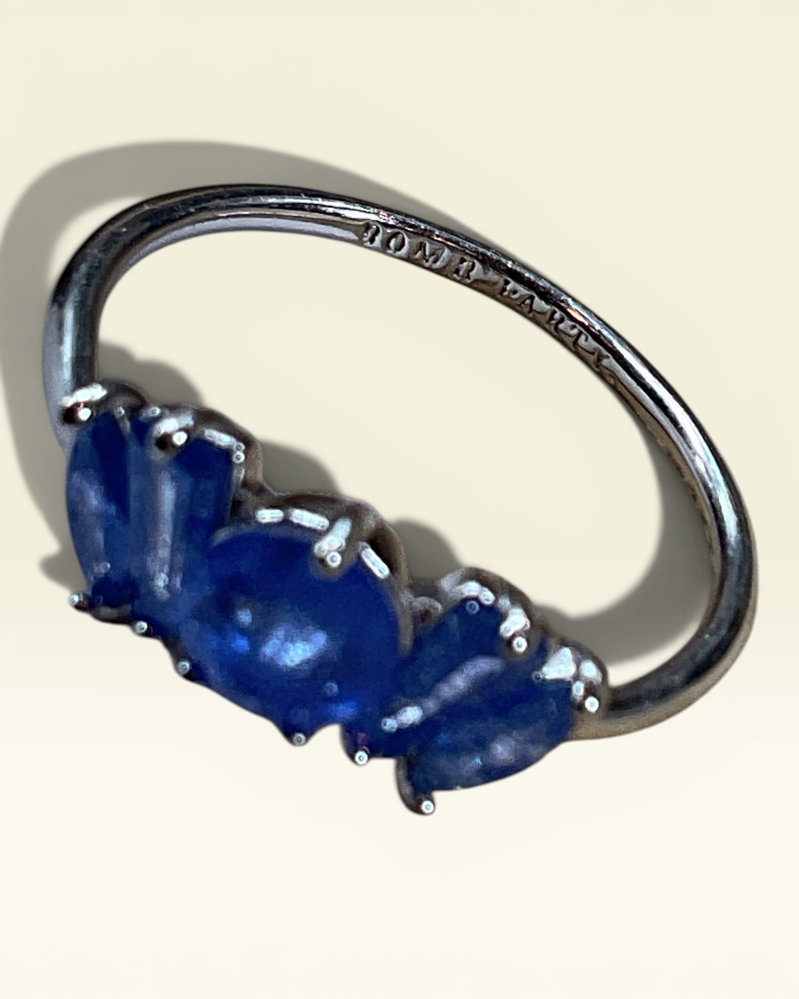 925 Sterling Silver Tanzanite-Inspired Statement Ring | Modern Blue Gemstone Ring - Estate Sale (Great Condition)