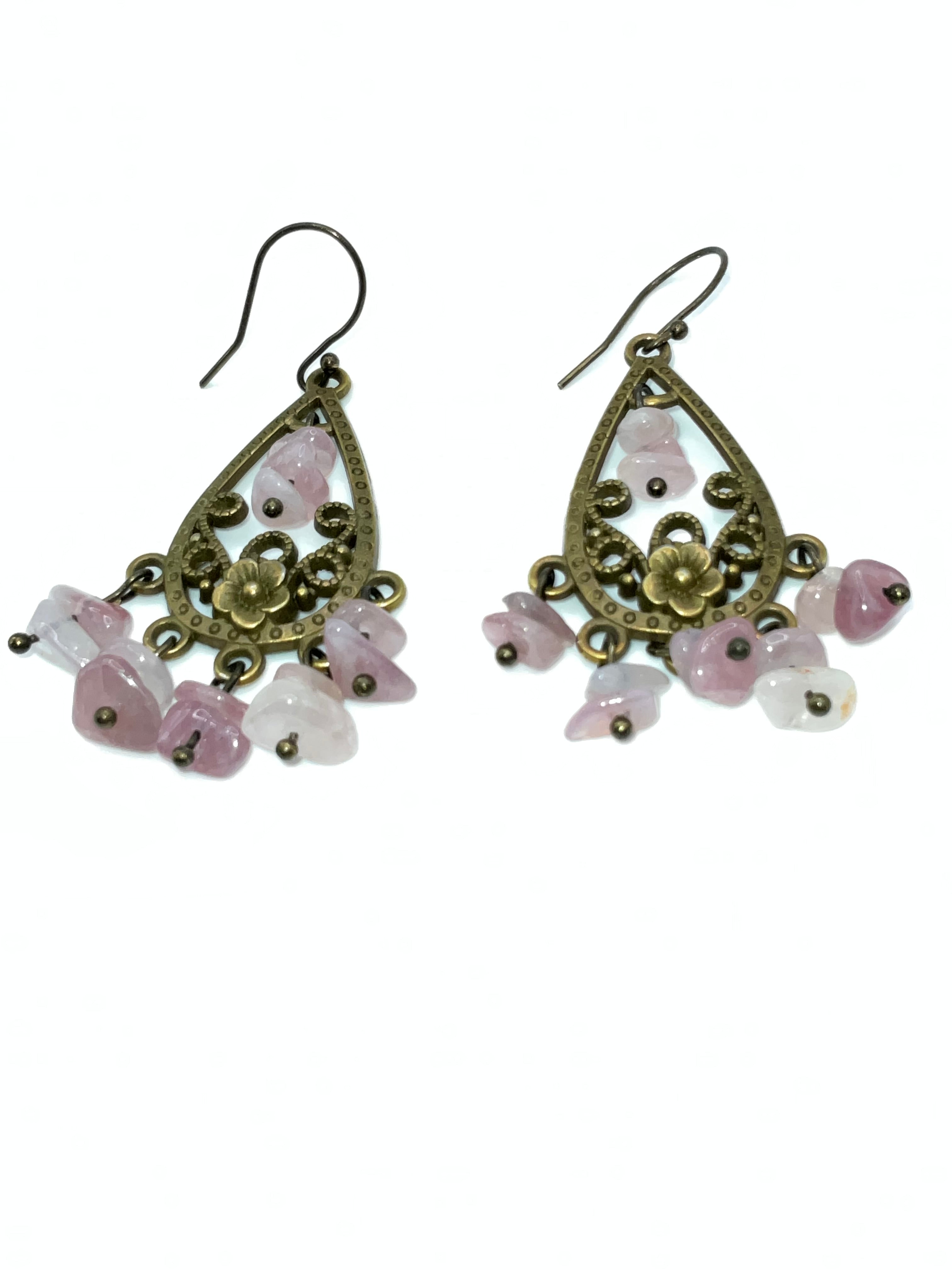 Rose Quartz Casual Earrings