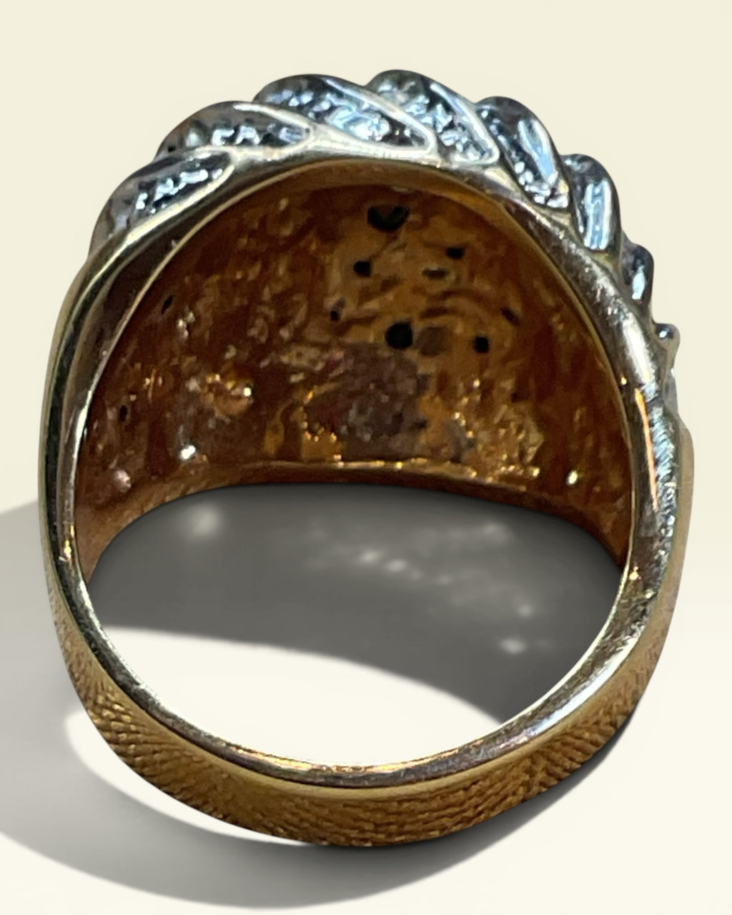 Vintage 18K GE Electroplate and CZ Dome Ring - Estate Sale (Great Condition)