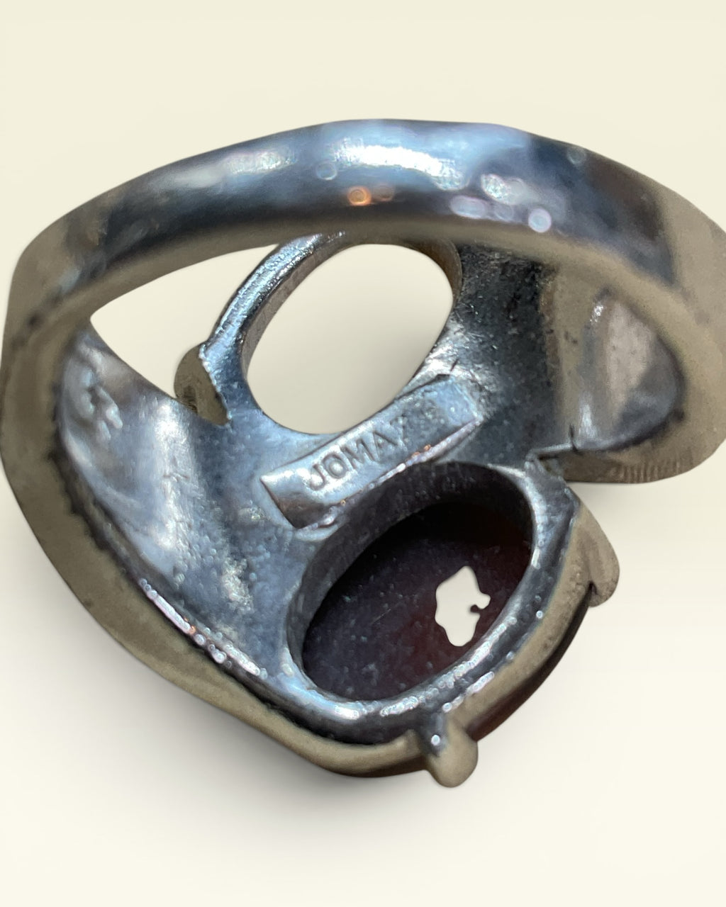 Jomaz Agate and Mookite, Rhinestones & Channel Set Baguettes Ring - Estate Sale (Great Condition)