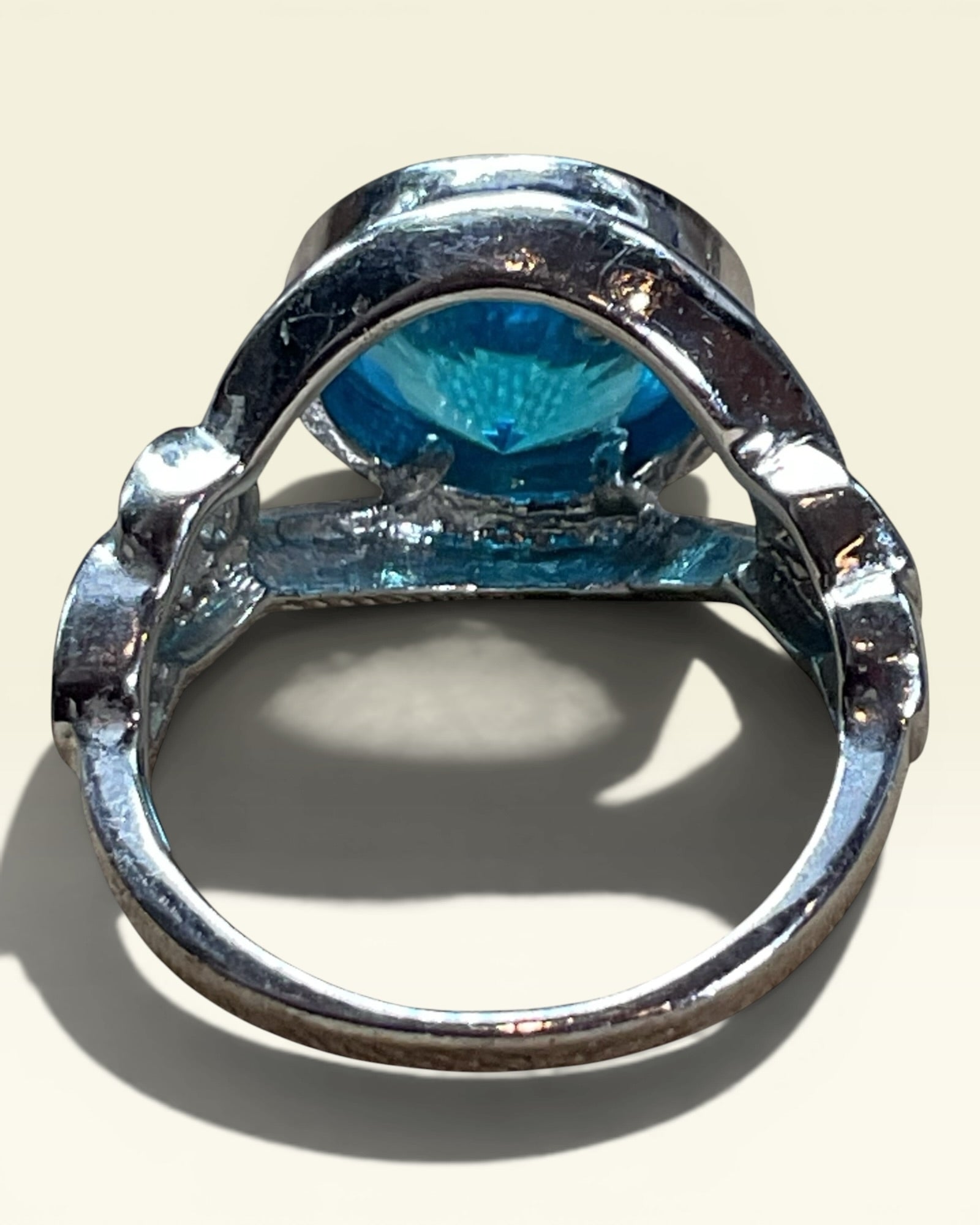 Sterling Silver Blue Topaz Ring - Estate Sale (Great Condition)