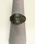Vintage Sterling Silver 1984 Class Ring Preston School with Elbaite Tourmaline Gemstone Ring - Estate Sale (Great Condition)