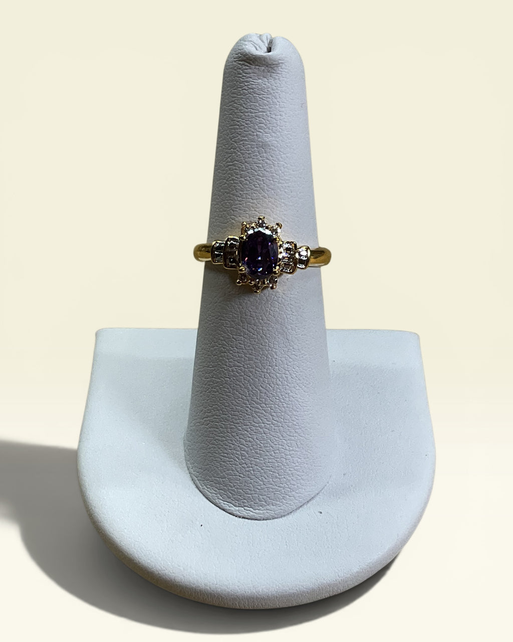 Vintage Avon Purple Amethyst and CZ Ring - Estate Sale (Great Condition)
