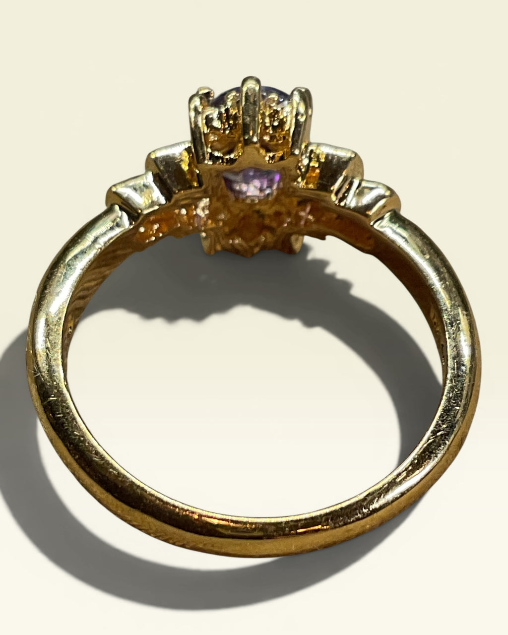 Vintage Avon Purple Amethyst and CZ Ring - Estate Sale (Great Condition)