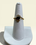 Vintage Lindenwold 24K Hard Gold Electroplate (HGE) Garnet & Diamond Ring - Estate Sale (Great Condition)