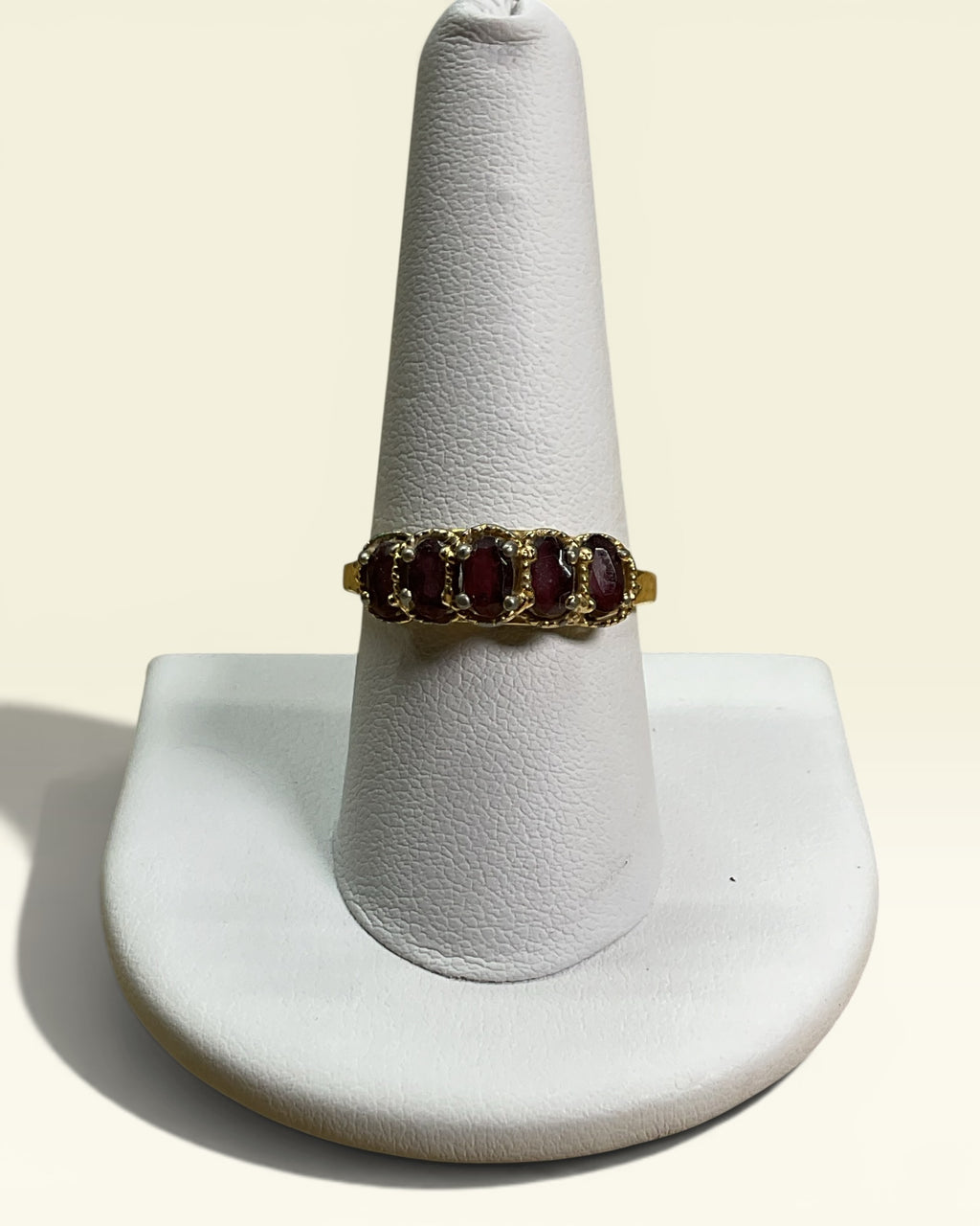 Vintage Ruby Red Cluster Ring - Estate Sale (Great Condition)