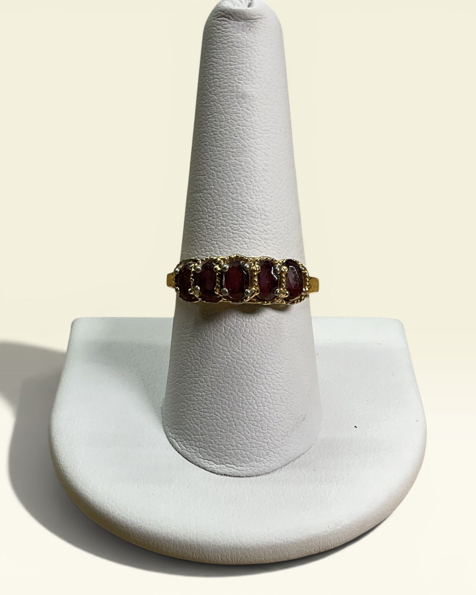 Vintage Ruby Red Cluster Ring - Estate Sale (Great Condition)