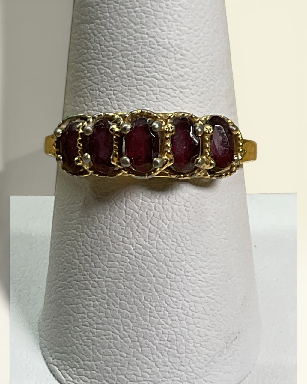 Vintage Ruby Red Cluster Ring - Estate Sale (Great Condition)