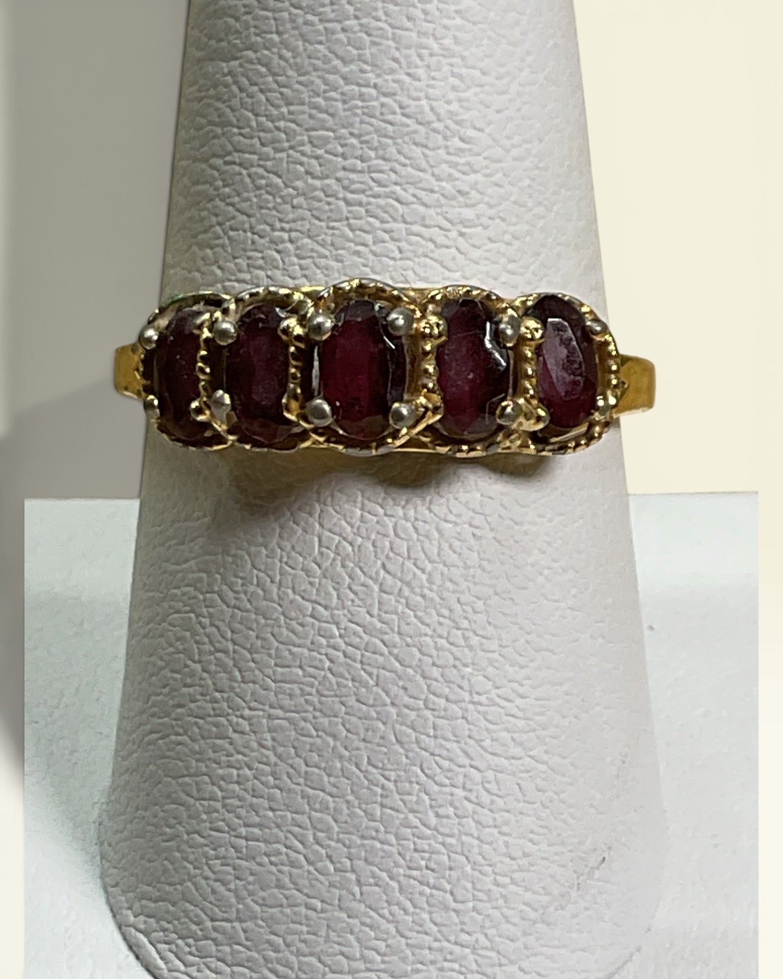 Vintage Ruby Red Cluster Ring - Estate Sale (Great Condition)