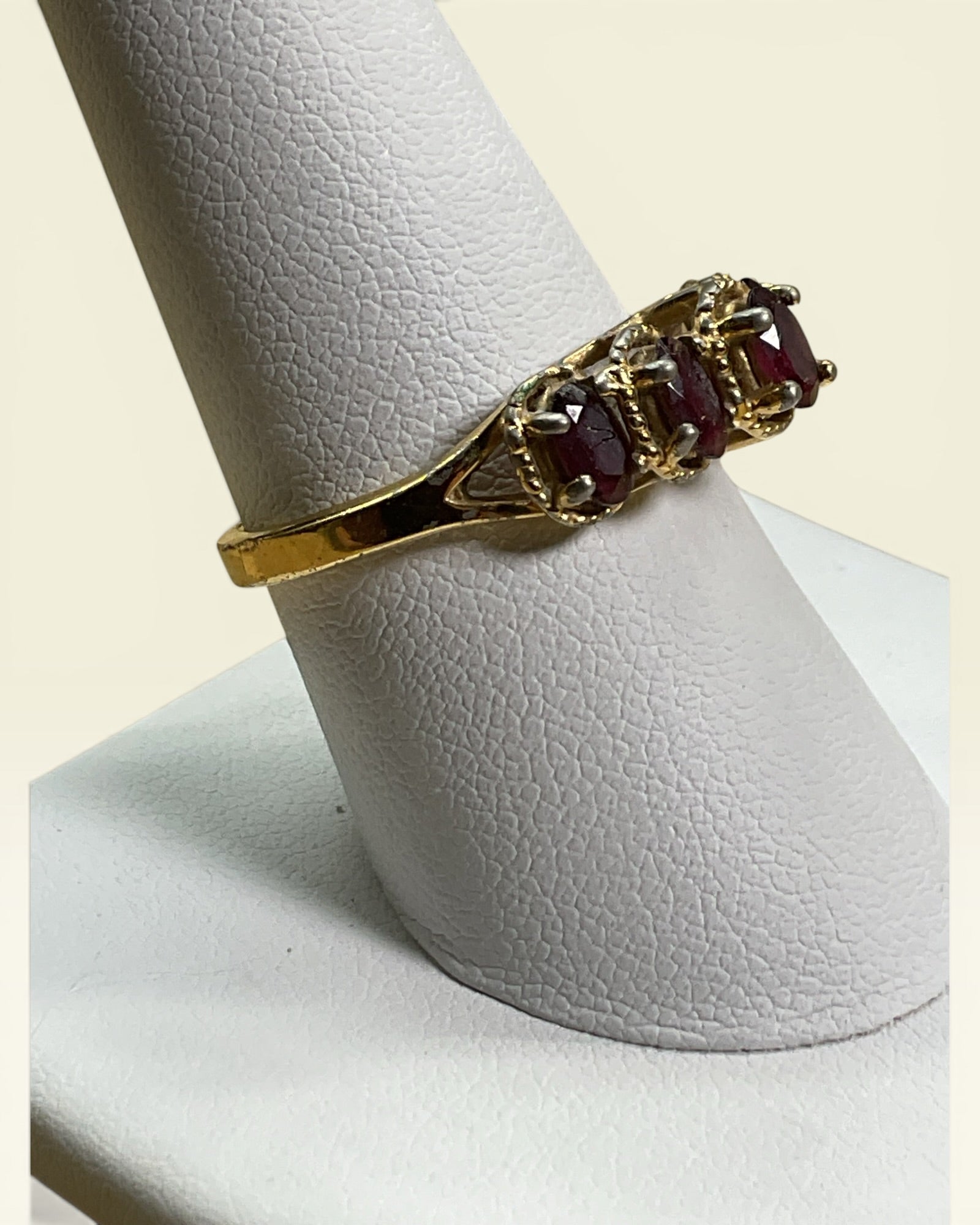 Vintage Ruby Red Cluster Ring - Estate Sale (Great Condition)
