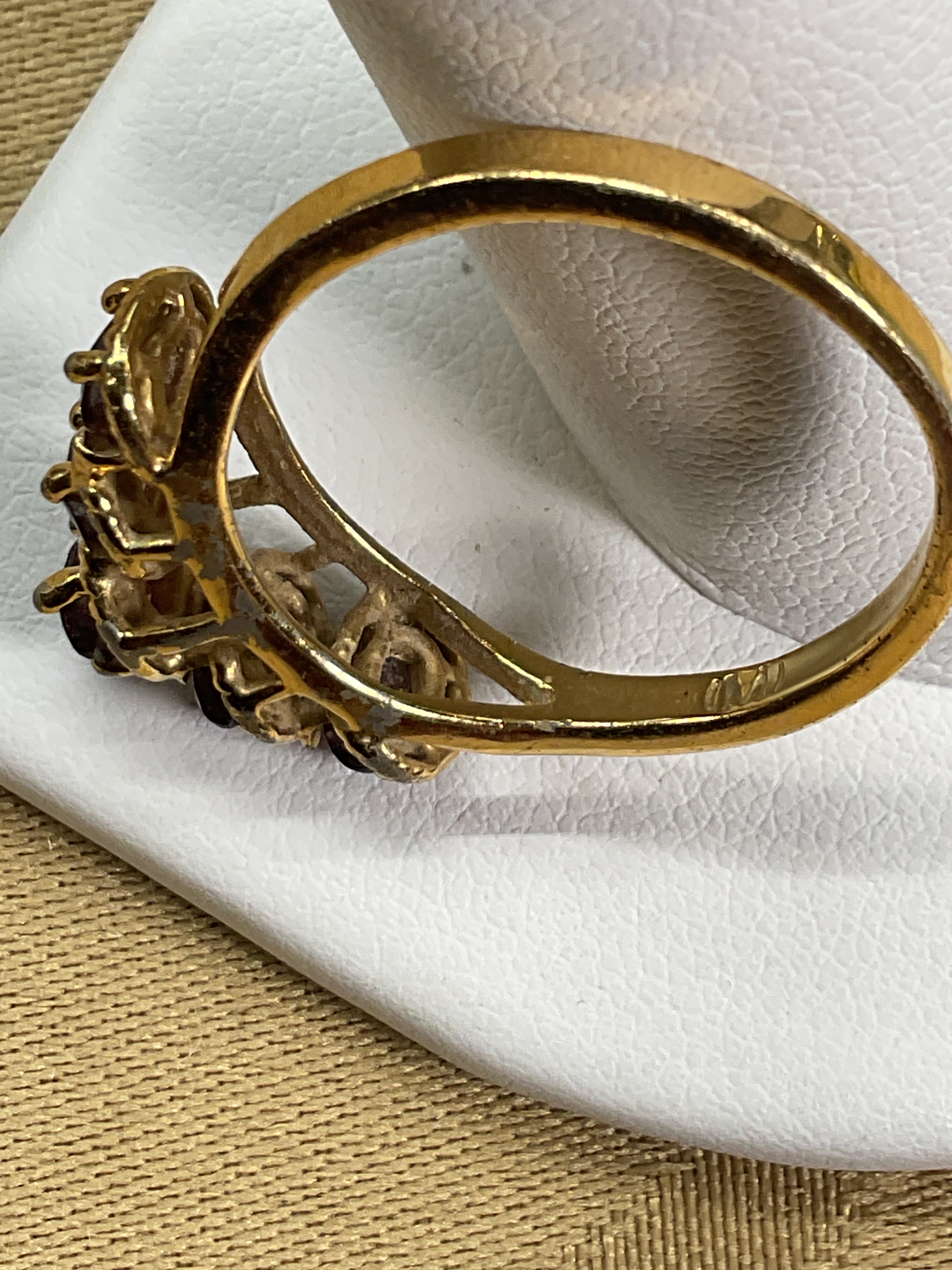 Vintage Ruby Red Cluster Ring - Estate Sale (Great Condition)