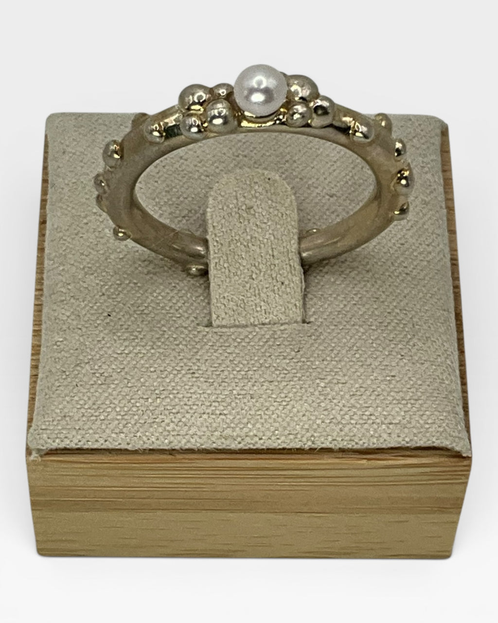 Michael Dawkins Pebble and Cultured Pearl Gemstone Ring - Estate Sale (Great Condition)