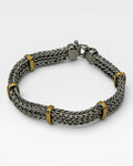 Sterling Silver Two-Tone Wheat Link Unisex Bracelet