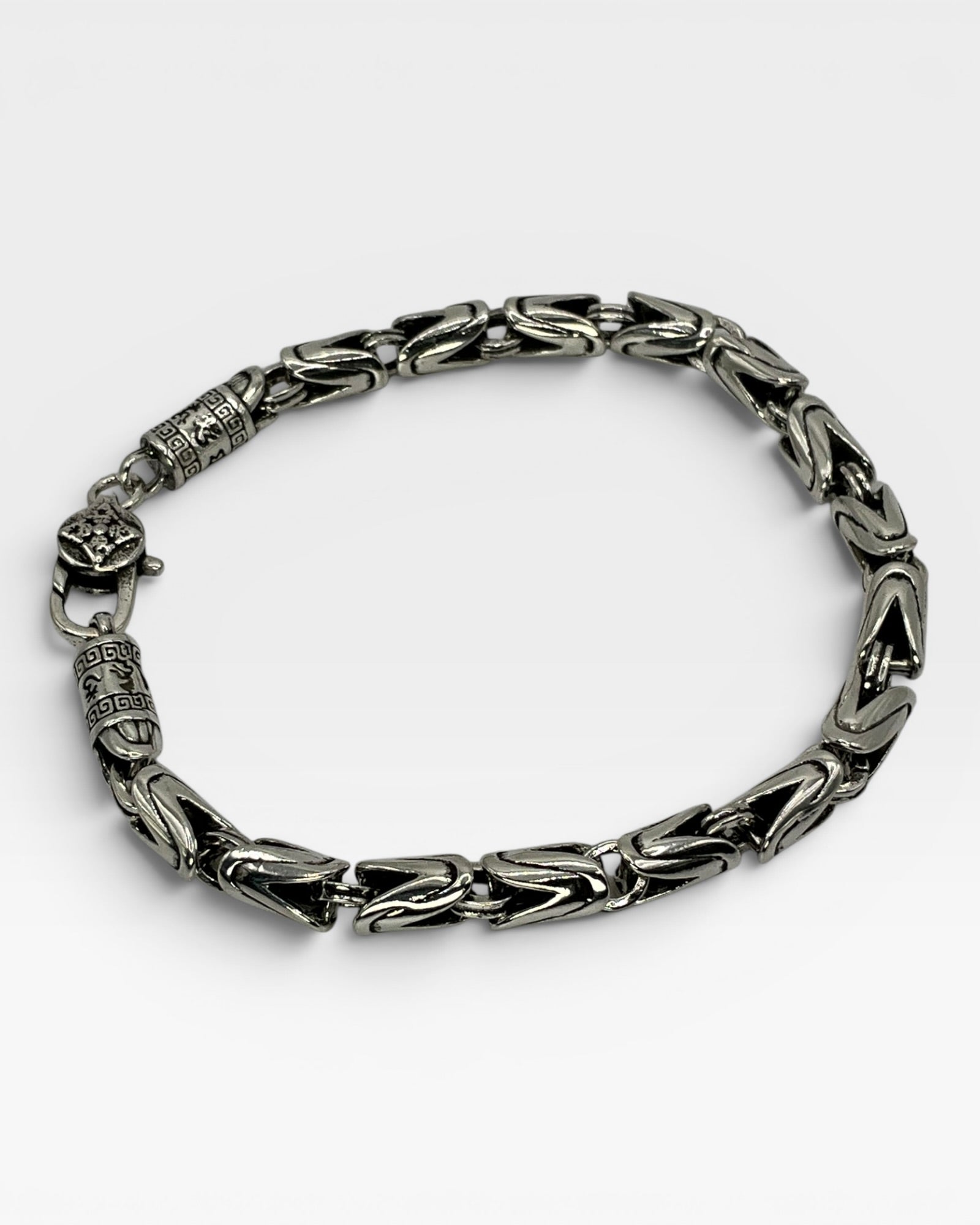 Sterling Silver Byzantine Unisex Bracelet
