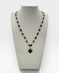 Bling Collection - Black Swarovski Crystals & Clover Dainty Necklace