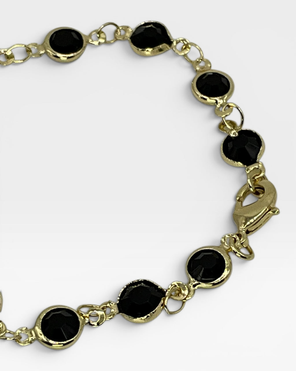 Bling Collection - Black Swarovski Crystals & Clover Dainty Necklace