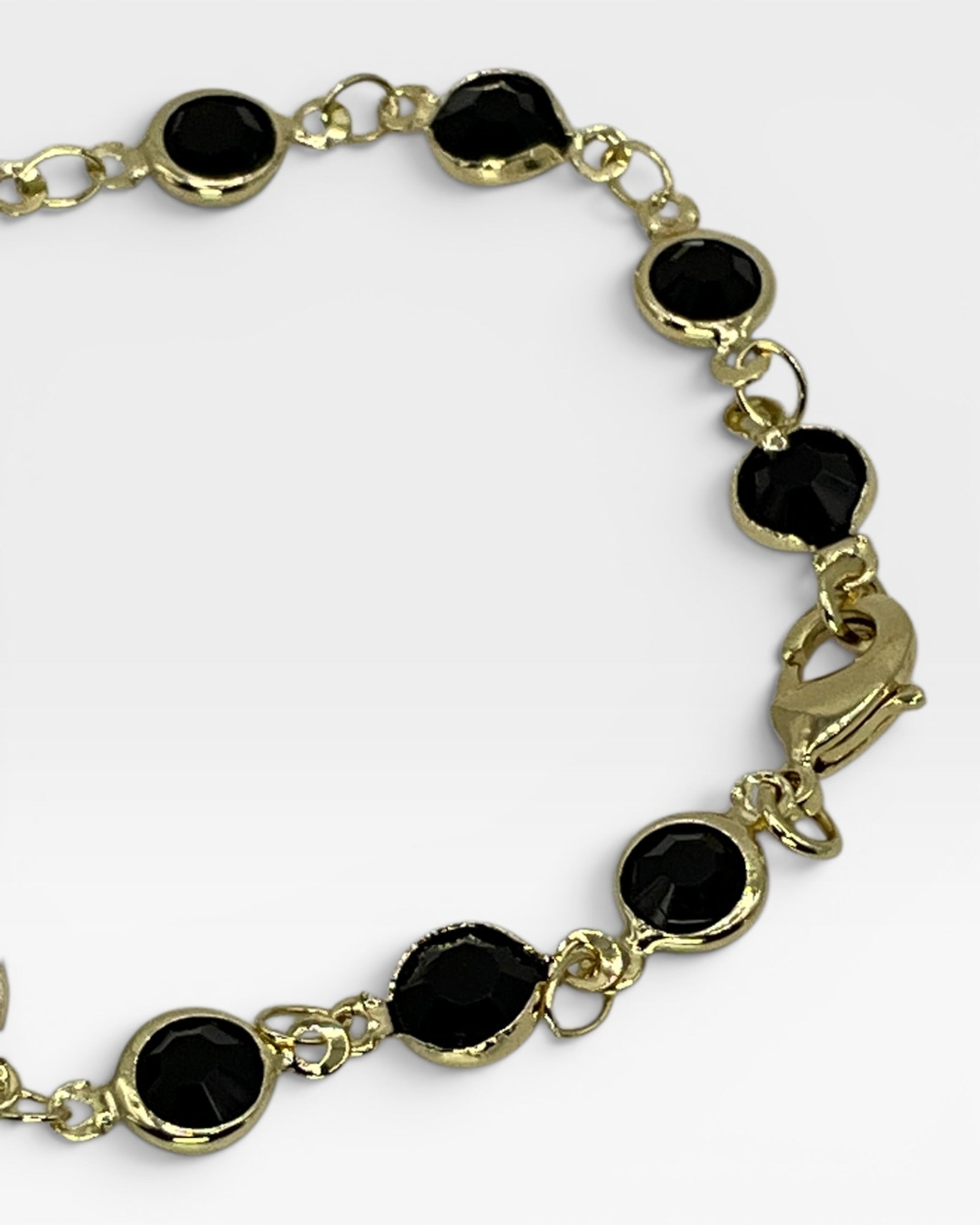Bling Collection - Black Swarovski Crystals & Clover Dainty Necklace
