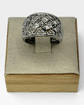 Sterling Silver with Diamonds Gemstone Ring - Estate Sale (Great Condition)