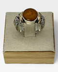 Amber Gold & Silver Ring - Estate Sale (Great Condition)