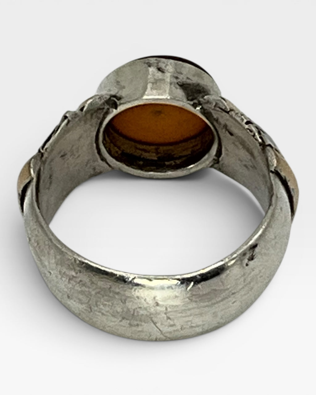 Amber Gold & Silver Ring - Estate Sale (Great Condition)