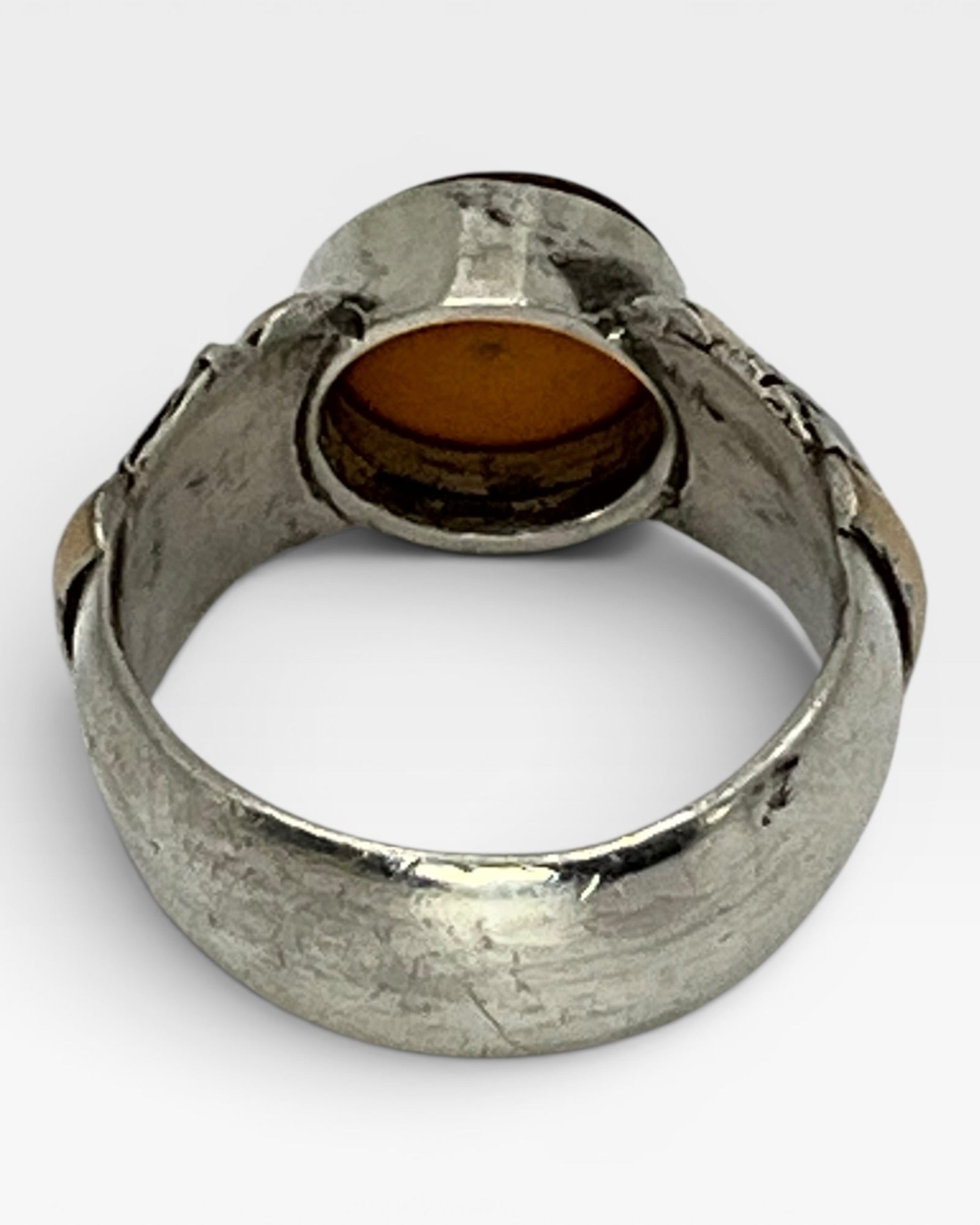 Amber Gold & Silver Ring - Estate Sale (Great Condition)