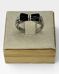 Onyx and Silver Gemstone Ring - Estate Sale (Great Condition)