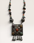 Old export Silver Tone with Semi Precious Gemstones Necklace - Estate Sale (Great Condition)