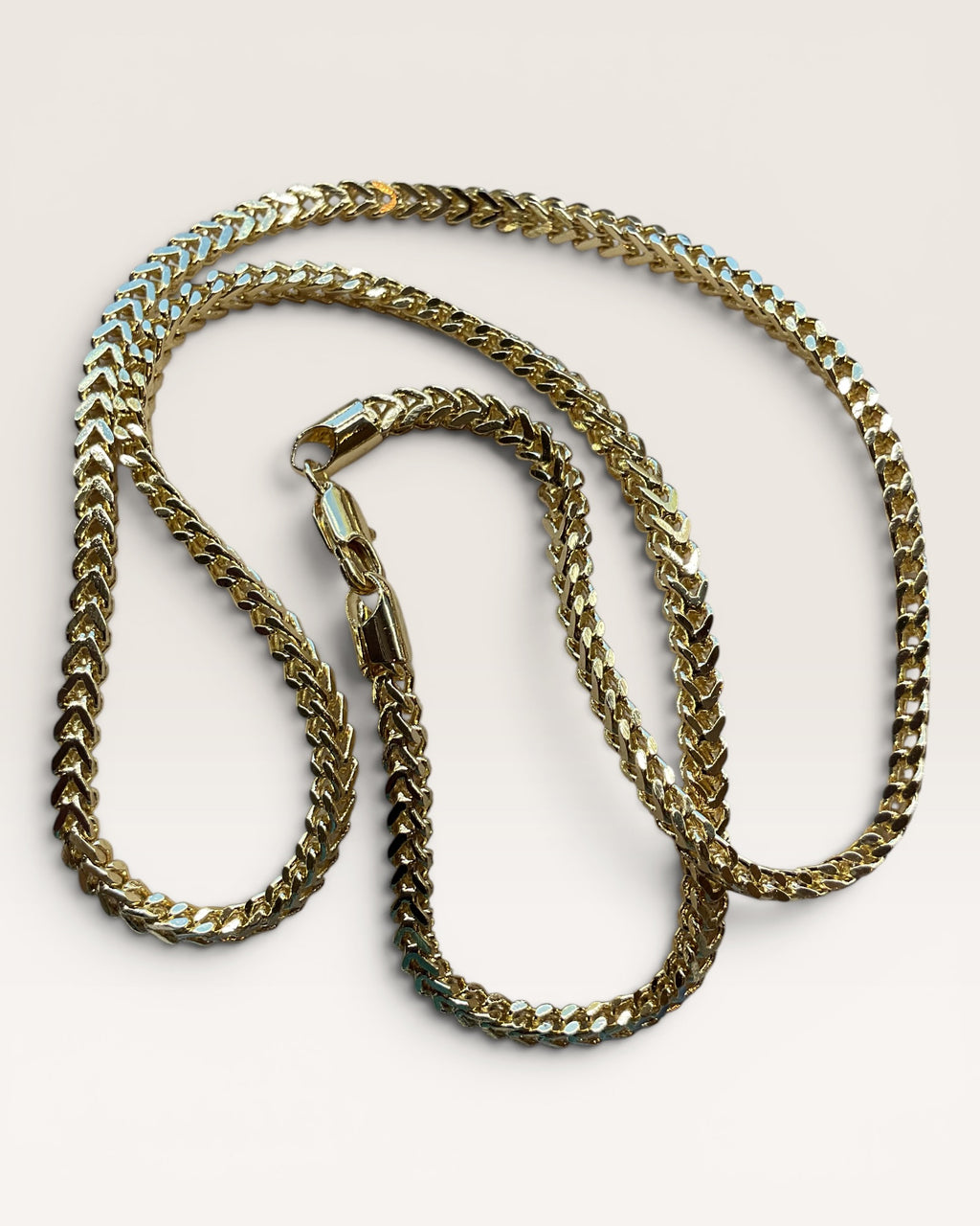 4.5 mm 24” Franco Chain 18k Gold over Brass Necklace