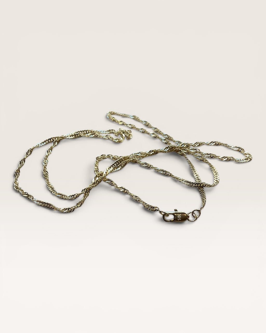 24” Singapore Link Chain Gold over Brass Necklace
