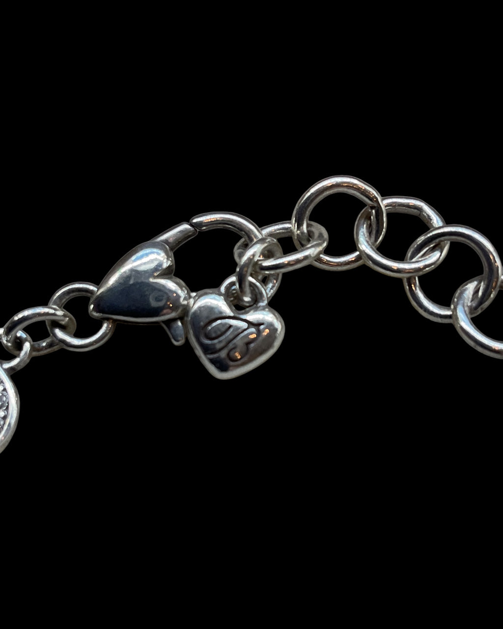 Brighton Black Enamel Silver Tone Bracelet - Estate Sale (Great Condition)