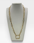 Bling Collection - Paperclip Necklace with Square Toggle