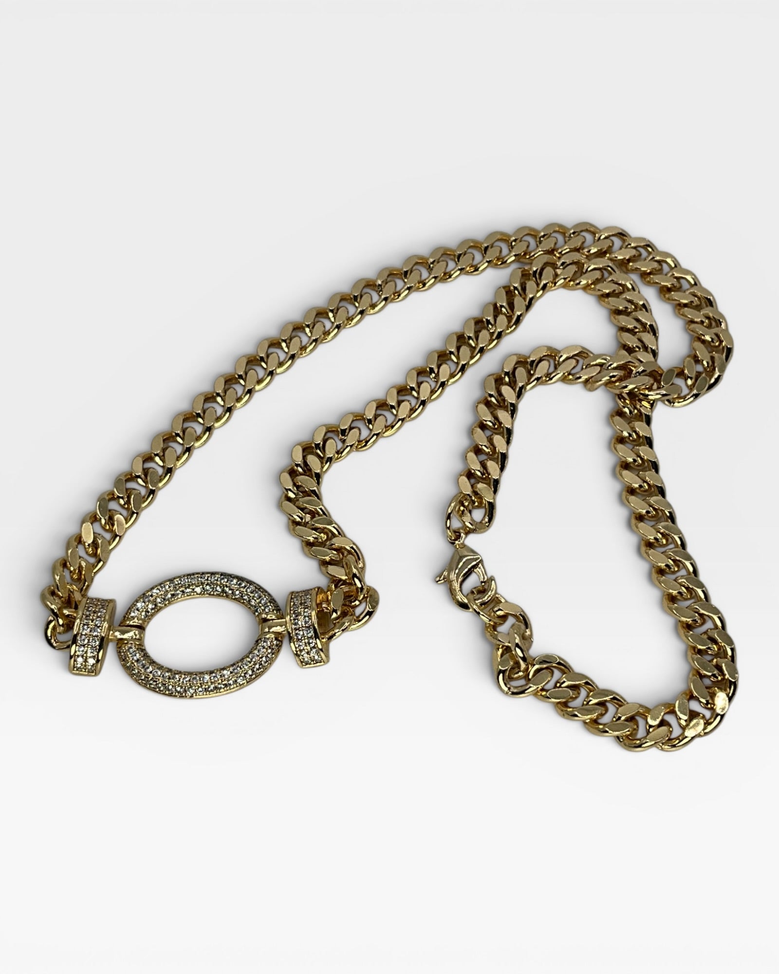 Bling Collection - White Topaz & Cuban Necklace