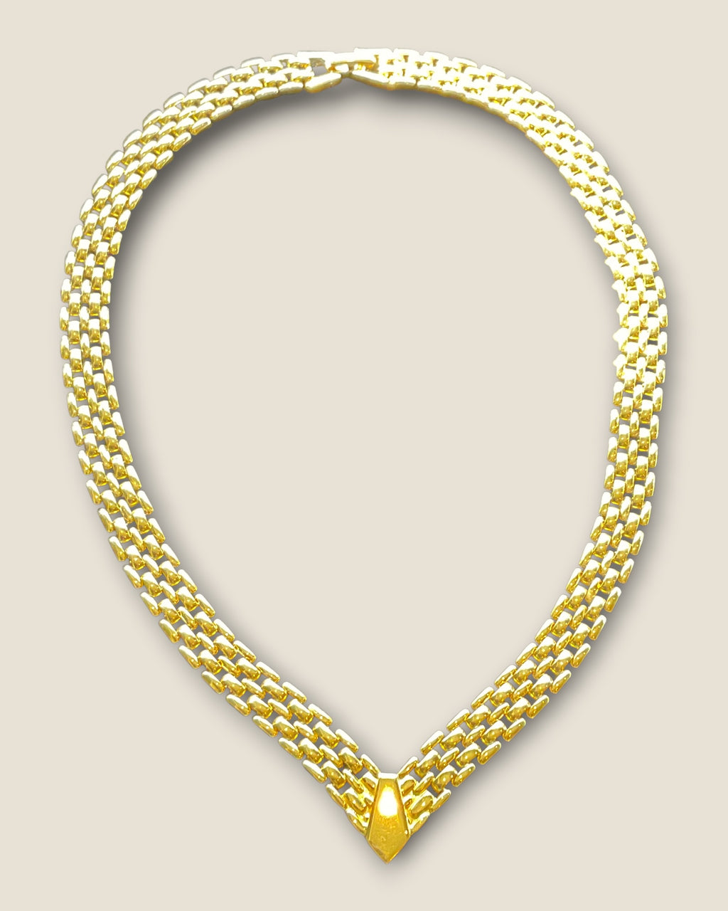 Napier 1980’s 16” V-Chain Necklace in Gold Tone - Estate Sale (Great Condition)