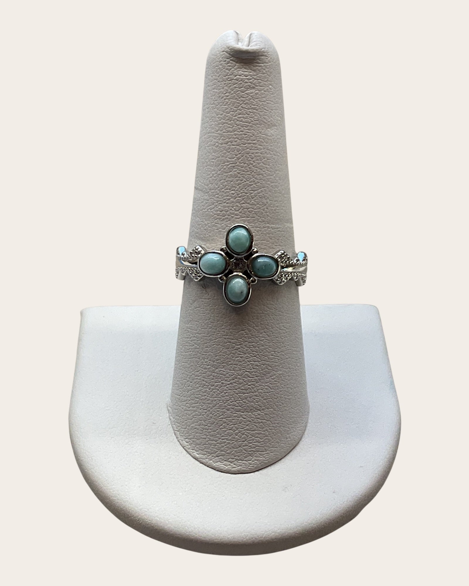 Sterling Silver Larimar Decorative Band