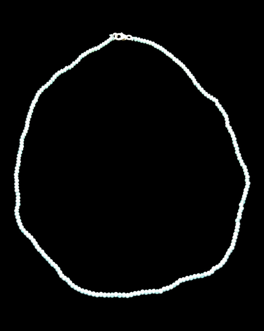 Sterling Silver Small Larimar Nugget Gemstone Necklace