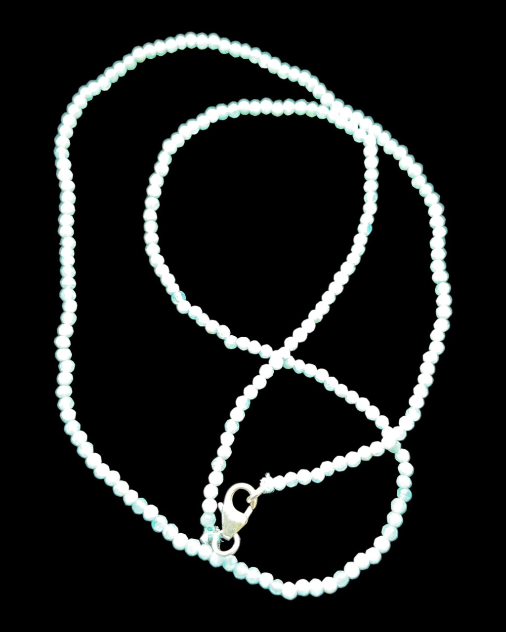 Sterling Silver Small Larimar Nugget Gemstone Necklace