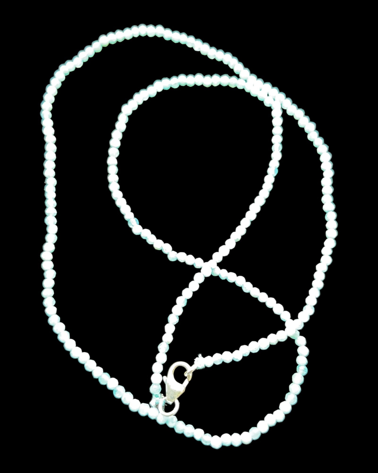 Sterling Silver Small Larimar Nugget Gemstone Necklace