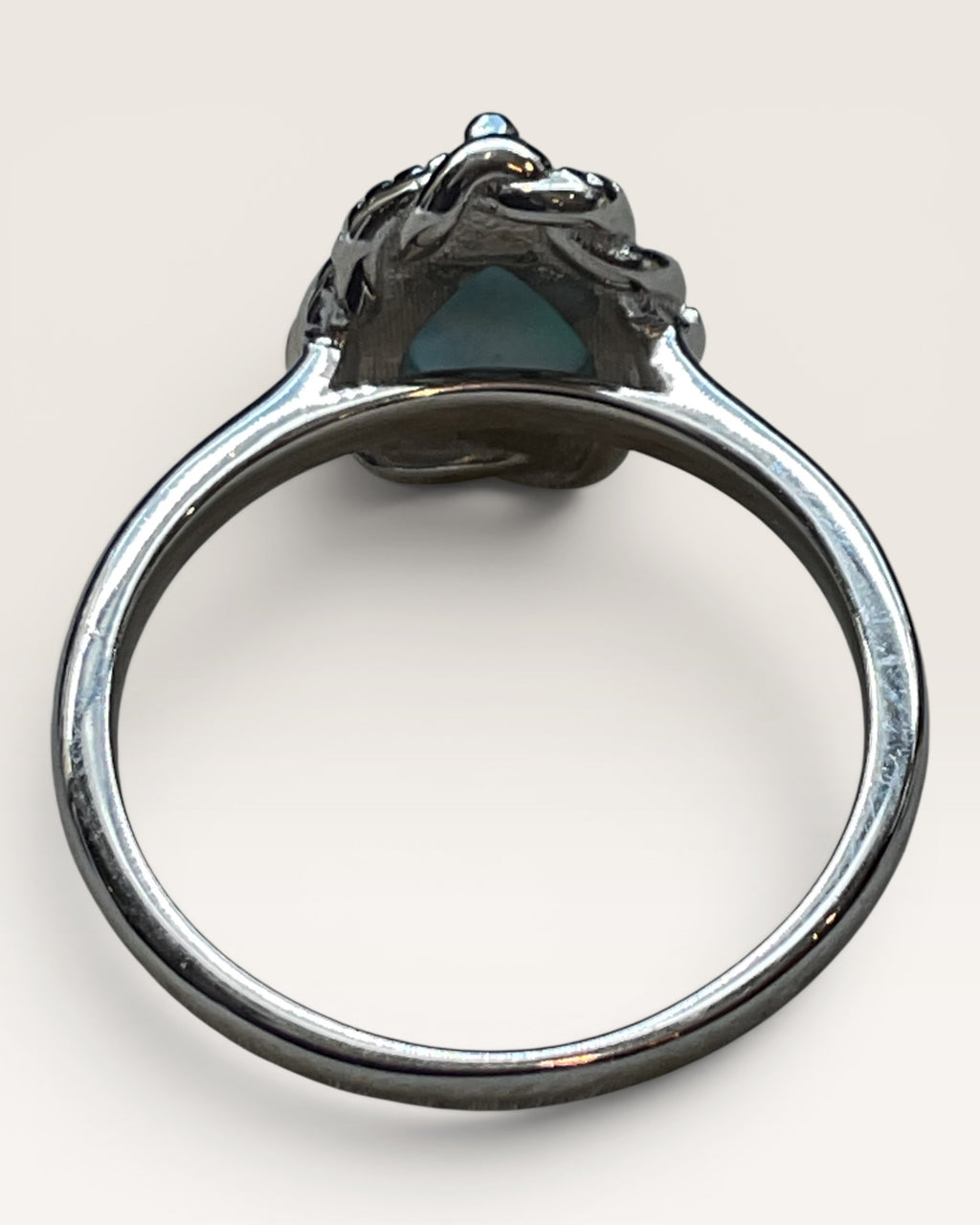Sterling Silver Larimar Pear Shaped Ring