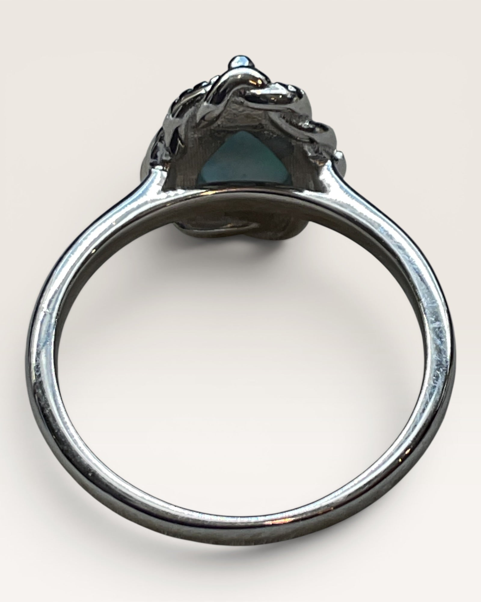 Sterling Silver Larimar Pear Shaped Ring