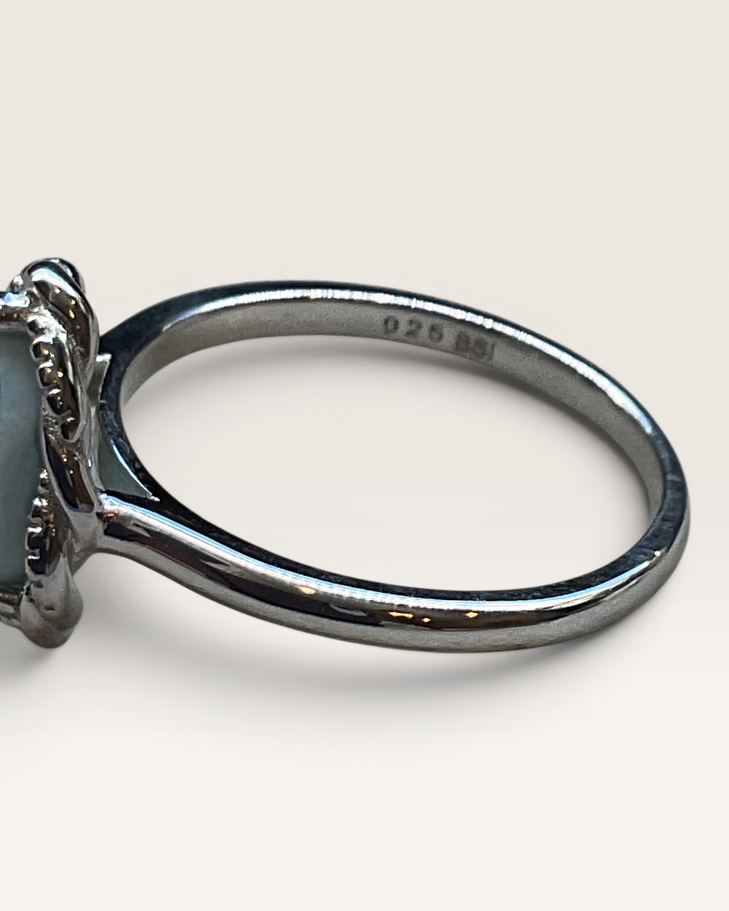 Sterling Silver Larimar Pear Shaped Ring