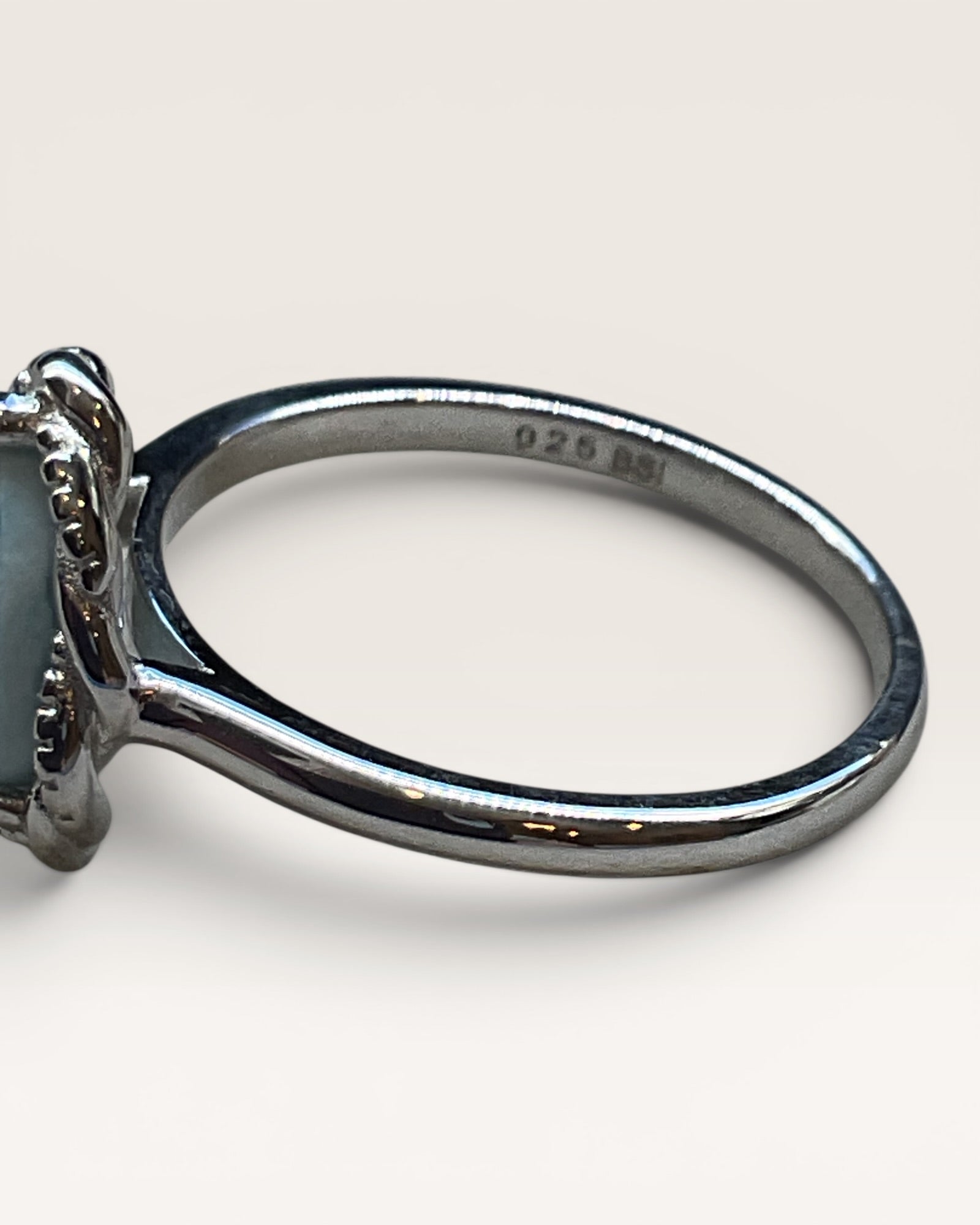 Sterling Silver Larimar Pear Shaped Ring