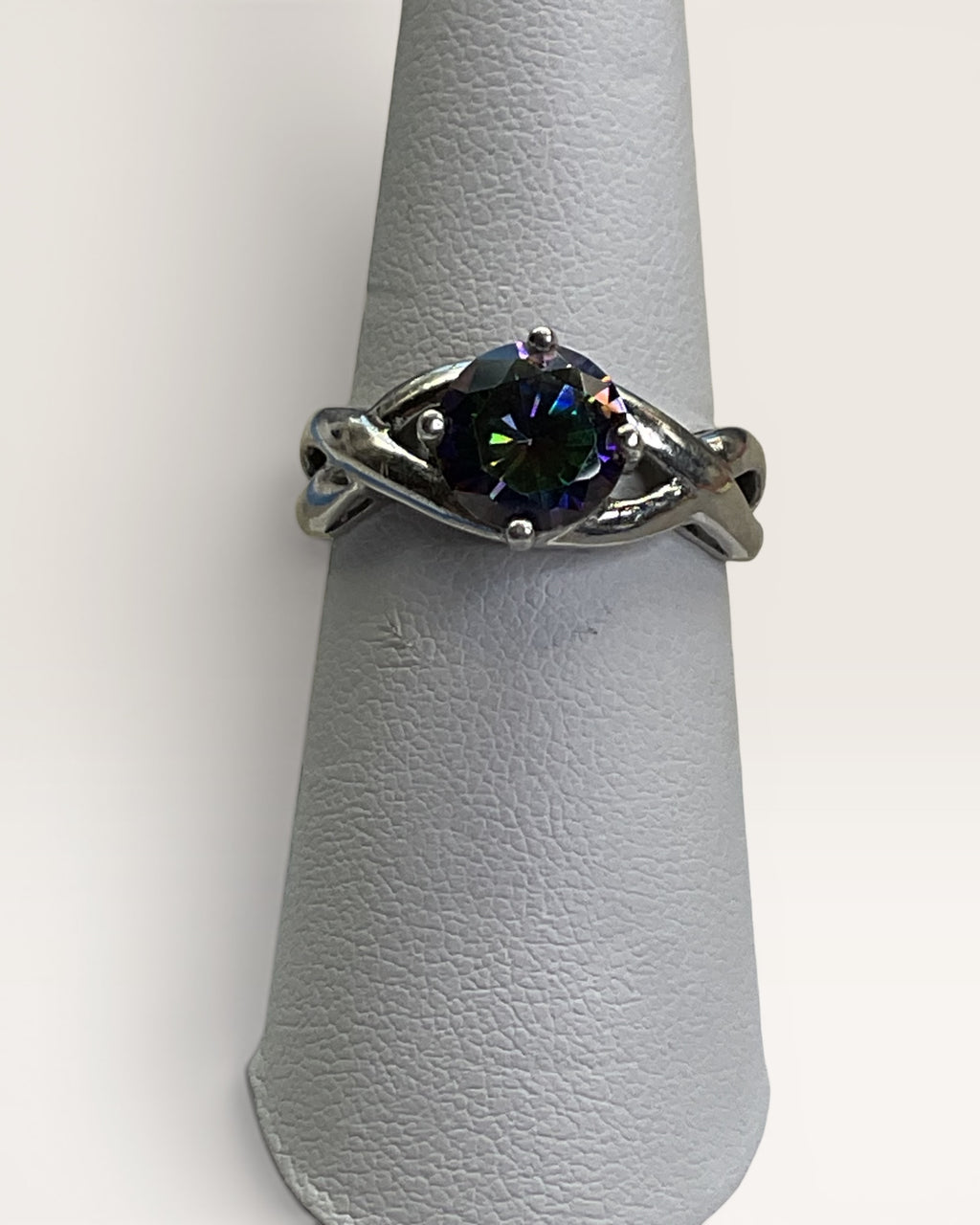 Sterling Silver Mystic Topaz Gemstone Ring - Estate Sale (Great Condition)