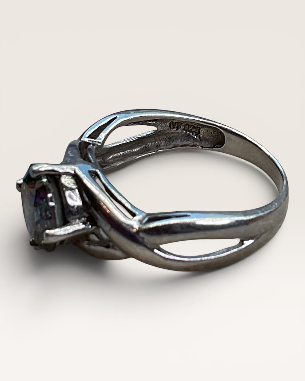 Sterling Silver Mystic Topaz Gemstone Ring - Estate Sale (Great Condition)