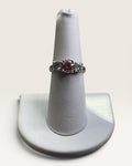 Ross Simmons Sterling Silver Pink & White CZ Gemstone Ring - Estate Sale (Great Condition)