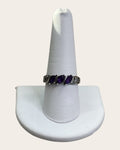 Sterling Silver Amethyst Gemstone Heart Band Ring